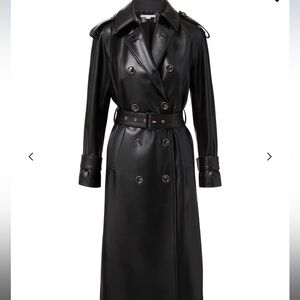 Veronica Beard Vegan Leather Trench Coat